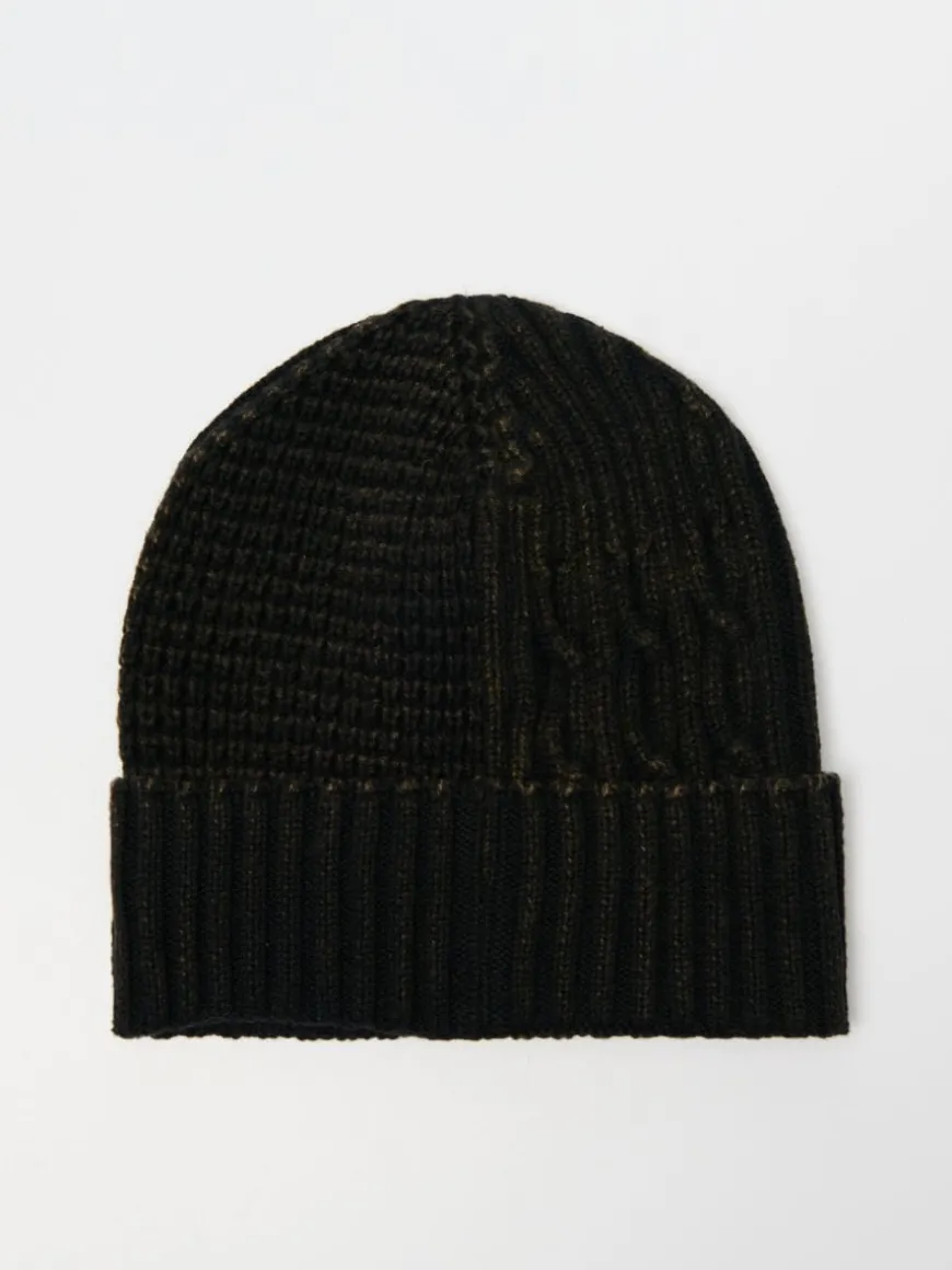 Bawełniana czapka beanie z efektem acid wash