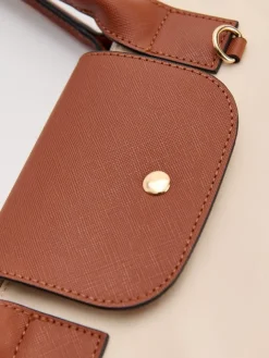 Beżowa torba shopper z klapką