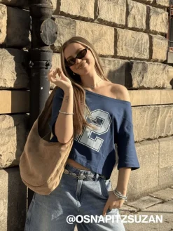 Beżowa torebka z imitacji zamszu