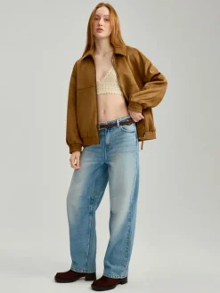 Beżowy pleciony top w stylu boho