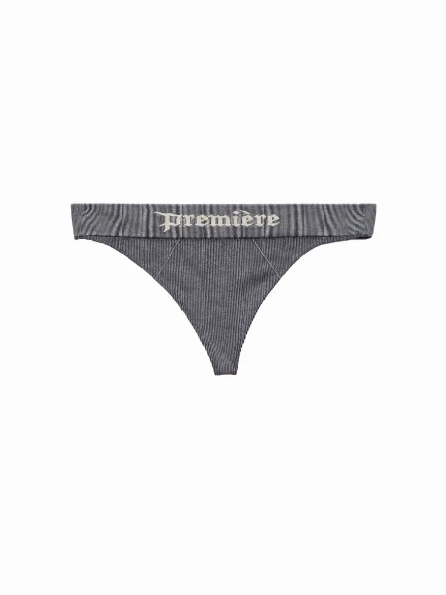 Bezszwowe figi thong PREMIÈRE szare