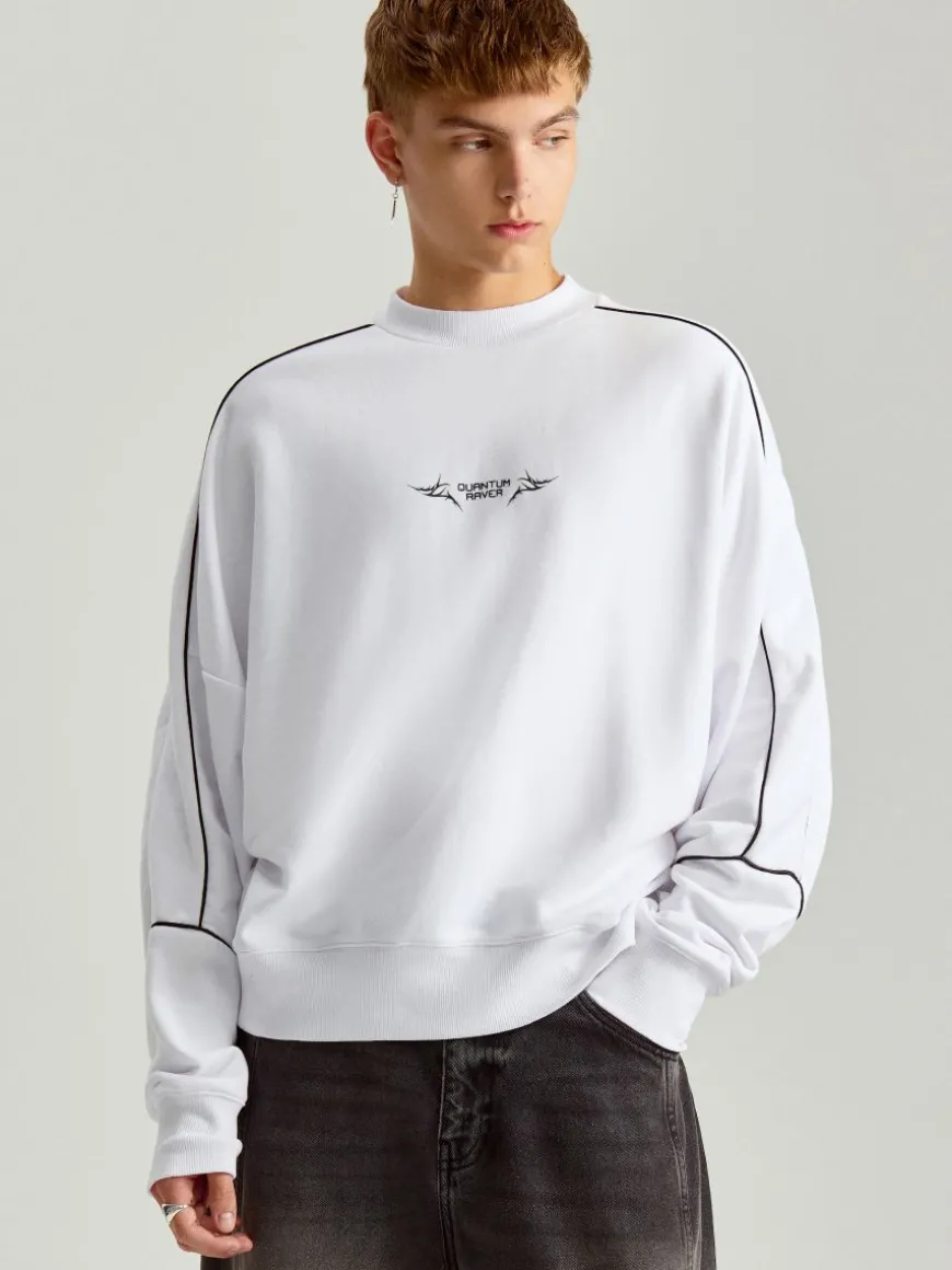 Biała bluza z nadrukiem boxy fit