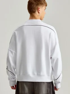 Biała bluza z nadrukiem boxy fit