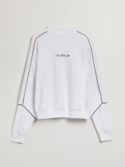 Biała bluza z nadrukiem boxy fit