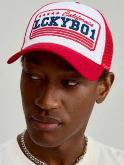 Biała czapka z daszkiem trucker hat