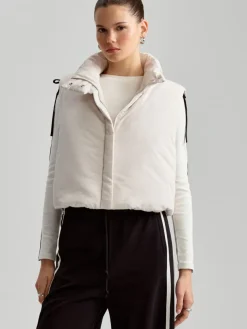 Biała kamizelka na zamek oversize