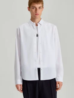 Biała koszula slim fit z długim rękawem