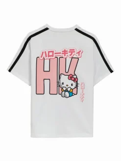 Biała koszulka oversize z motywami Hello Kitty
