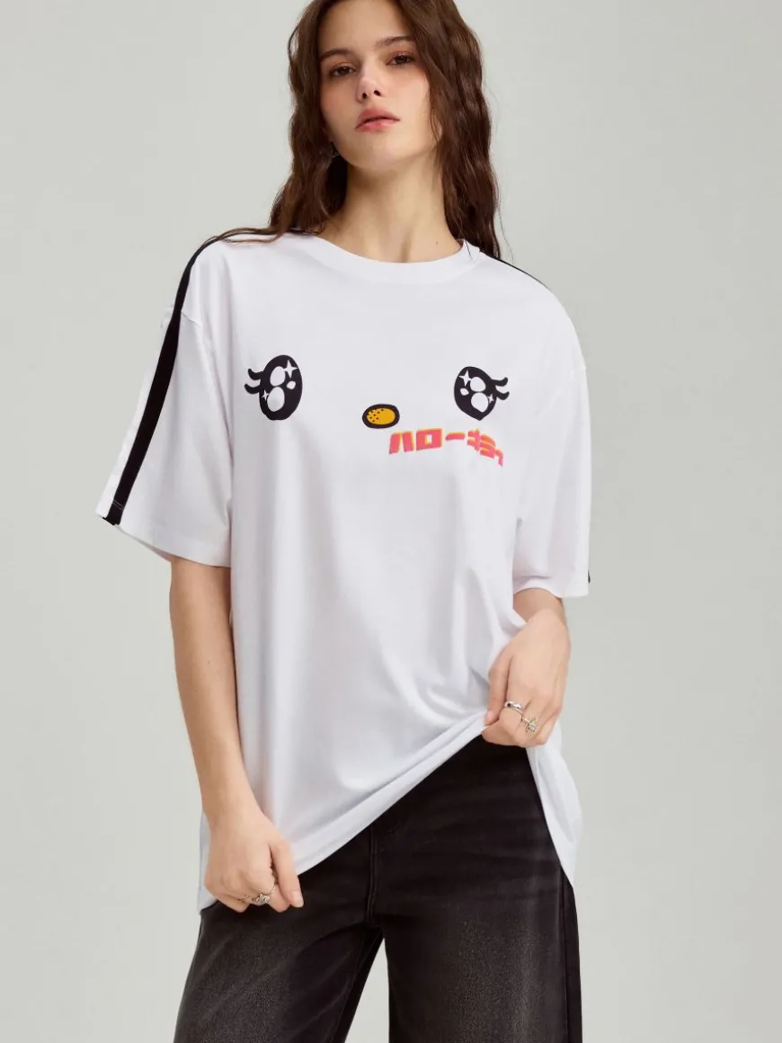 Biała koszulka oversize z motywami Hello Kitty