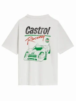 Biała koszulka z nadrukiem Castrol Power Racing