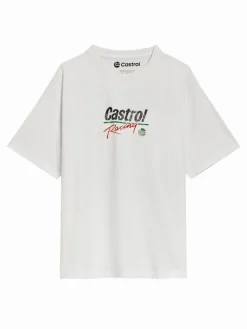 Biała koszulka z nadrukiem Castrol Power Racing