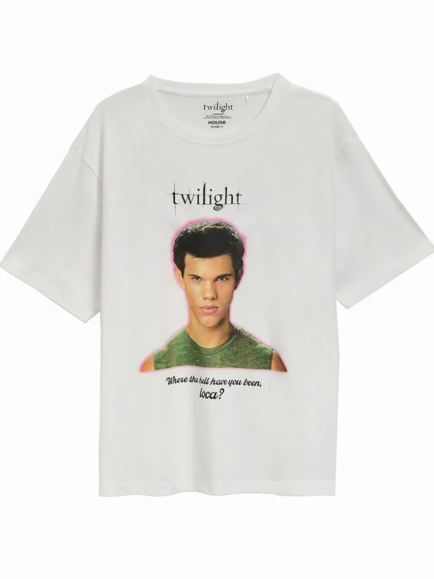 Biała koszulka z nadrukiem Twilight