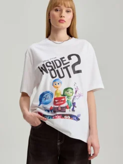 Biała koszulka z nadrukiem Inside Out 2 z przodu