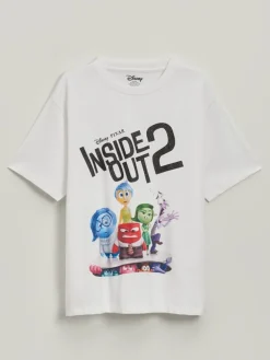Biała koszulka z nadrukiem Inside Out 2 z przodu