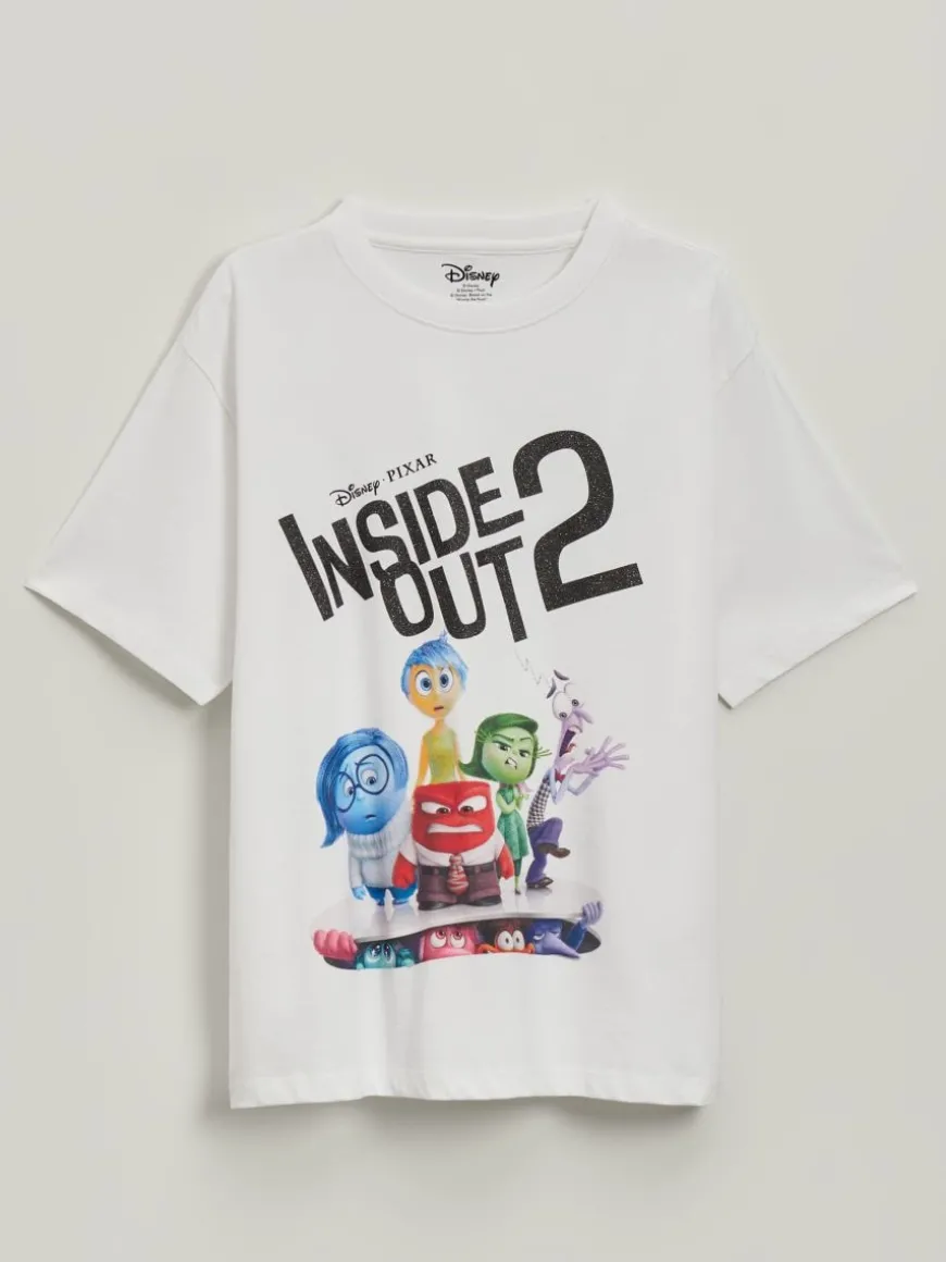 Biała koszulka z nadrukiem Inside Out 2 z przodu