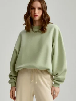 Bluza bombka crewneck jasnozielona
