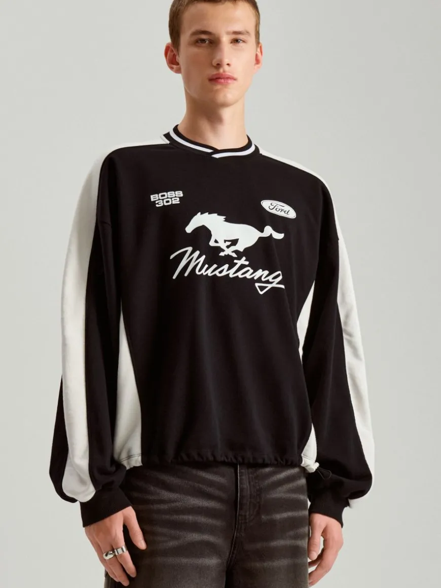 Bluza crewneck z nadrukiem Ford Mustang