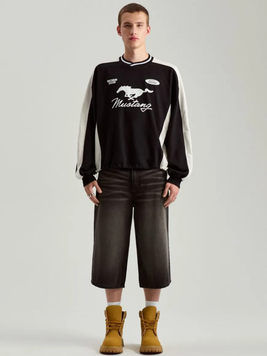 Bluza crewneck z nadrukiem Ford Mustang