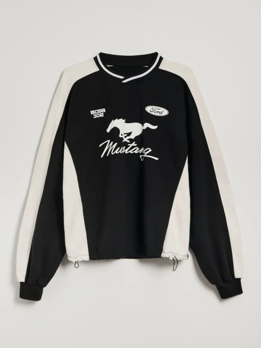 Bluza crewneck z nadrukiem Ford Mustang
