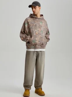 Bluza oversize we wzór real tree