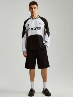 Bluza z dekoltem w serek i nadrukiem Core