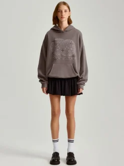 Bluza z kapturem i motywem kul dyskotekowych z dżetów