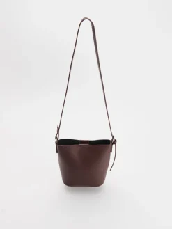 Brązowa torebka crossbody z imitacji skóry