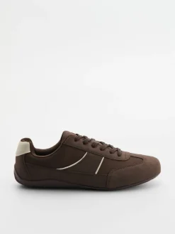 Brązowe sneakersy z imitacji zamszu