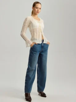 Ciemnoniebieskie jeansy baggy fit