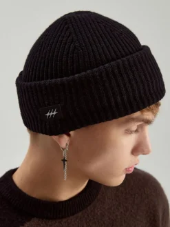 Czapka beanie i kominiarka w kolorze czarnym