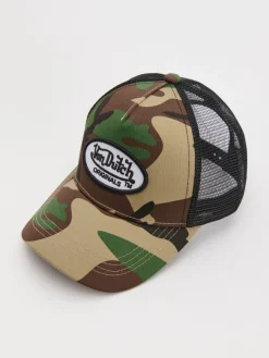 Czapka z daszkiem trucker hat we wzór camo i haftem Von Dutch