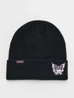 Czarna czapka beanie z haftem Kuromi