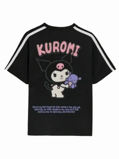 Czarna koszulka oversize z nadrukiem Hello Kitty Kuromi