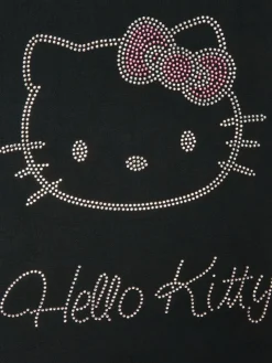 Czarna torba bawełniana z aplikacją Hello Kitty