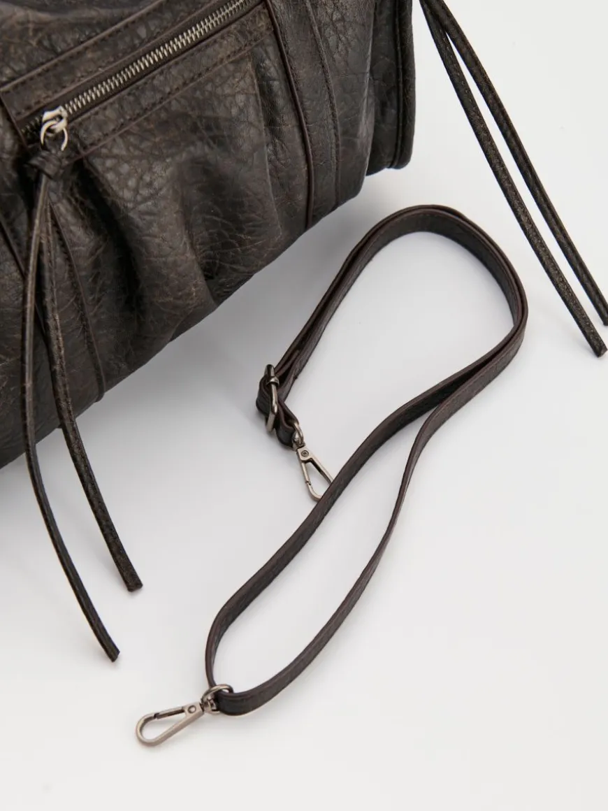 Czarna torba shopper w stylu vintage