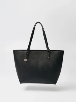 Czarna torba shopper z zawieszką
