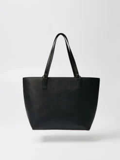 Czarna torba shopper z zawieszką