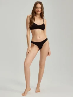 Czarne figi thong 3-pak