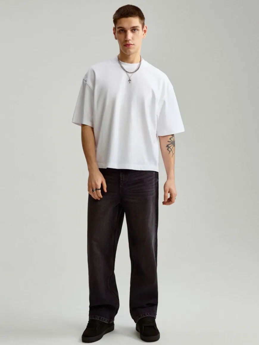 Czarne jeansy baggy fit