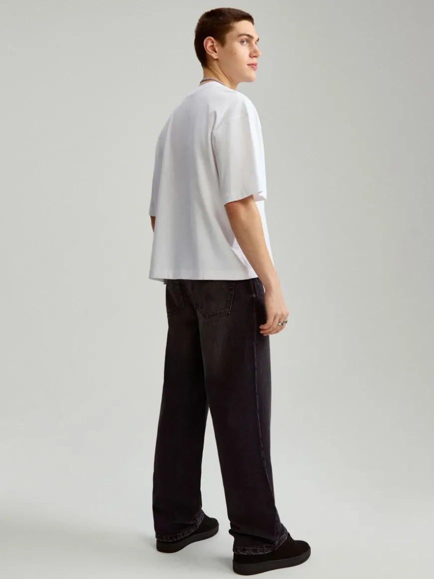 Czarne jeansy baggy fit