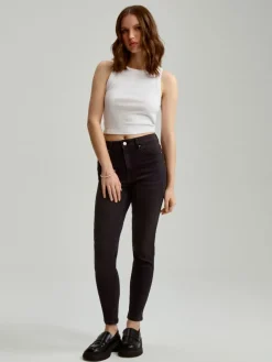 Czarne jeansy skinny fit z wysokim stanem