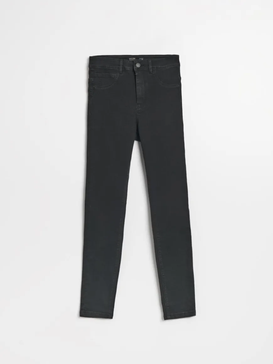 Czarne jeansy skinny fit z wysokim stanem