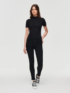Czarne jeansy skinny fit z wysokim stanem