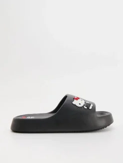 Czarne klapki piankowe Hello Kitty