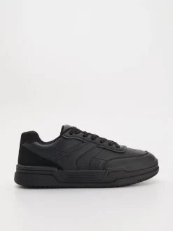 Czarne sneakersy z imitacji skóry