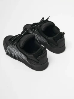 Czarne sneakersy z imitacji skóry