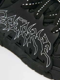 Czarne sneakersy z imitacji skóry