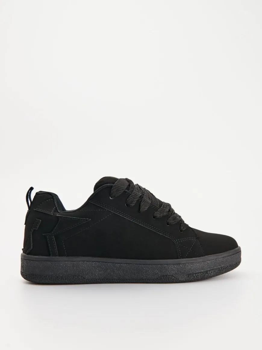 Czarne sneakersy z imitacji skóry