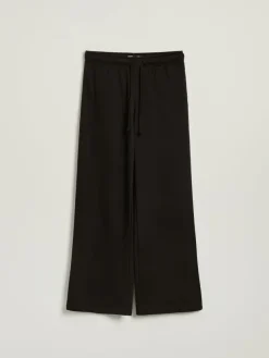 Czarne spodnie dresowe mid waist wide leg