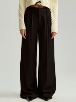 Czarne spodnie wide leg tailoring